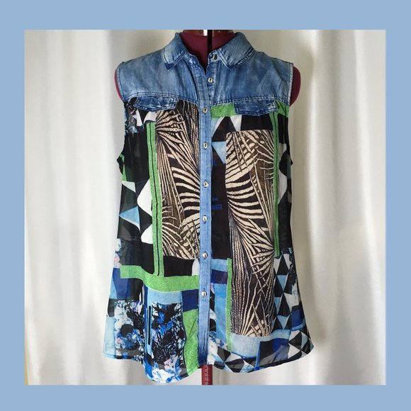 Marie Claire Boutiques Summer Top Blouse Sz L - Picture 1 of 10